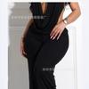 European and American fashion women's clothing neck halter deep V swinging neck two-piece set