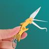 Stuzzicadenti in acciaio inossidabile Strumento per la rimozione dei denti Campeggio all'aperto Escursionismo Mini coltello pieghevole portatile Portachiavi multifunzionale