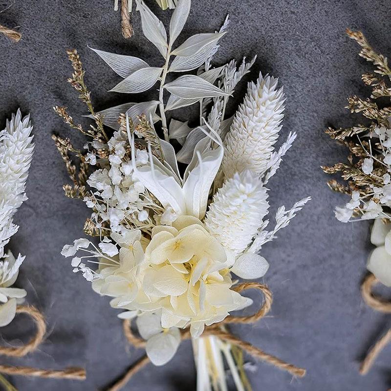 Mini Dried Flower Bouquet, Gypsy Rabbit Tail Reed Gift Box Car Decoration Wedding Corsage Souvenir Dried Flowers