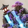 Yousheng 2Pcs Tabletop Rockery Ornaments, 2D Acrylic Rockery Waterfall Decoration with Base, Chinese Style Rockery Ornament for Desk And