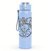 1PC Demon Horn Ornate Minimalist Print 750ml Portable Sports Water Bottle Leakproof Gym Outdoor Travel Drink Cup