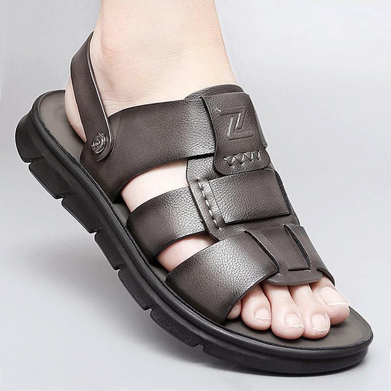 Fashion New Leather Adult Wading Shoes Male Outdoor Luxury Sandals Big Size 38-46 Summer Soft Sole Sandals Casual Designer Beach Shoes