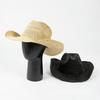 Frühling Sommer Mode Lässig Einfach Häkeln Raffia Cowboyhut mit Gewellter Krempe Outdoor Sonnenschutz Strohhut