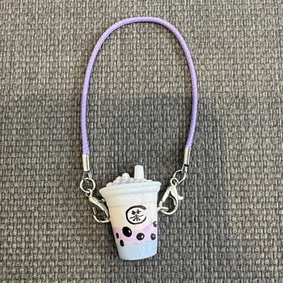 Miniature Bubble Tea Cup Hair Clip Accessory DIY Creamy Epoxy Doll Jewelry Attachment Decorative Component Pendant