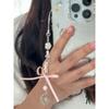 Pink Dance Shoes Keychain Delicate Ribbons Bowknot Keyring for Bags Backpacks Phone Charm Romantics Phone Strap Ornament