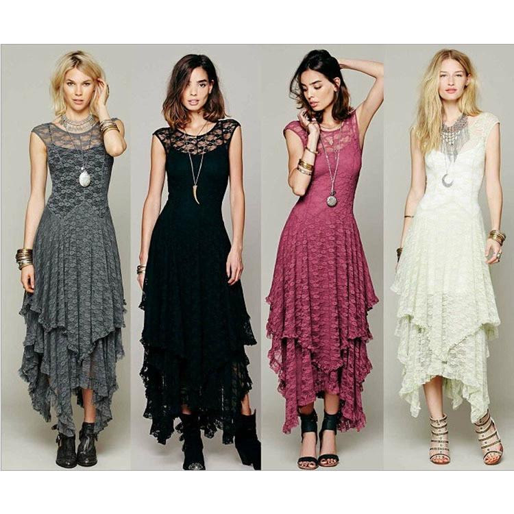 

Fashion Women s Lace Skirt Sexy Irregular Hem Long Dress XXXL белый