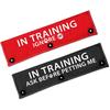 Humorous Dog Leash Sleeve In Training Ignore, Fun Dog Leash Wrap with Alert Design - Includes Red and Black 2 Sleeves for Pet Birthday Gift (in