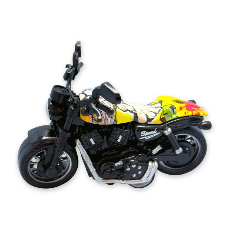Simulated Motorcycle Pull-back Racing Alloy Car Model Clip Doll Toy Ornaments Keychain Children's Toys