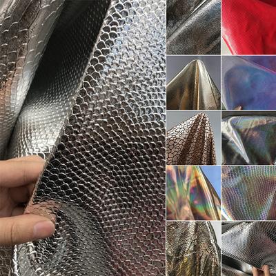 100x137cm Leather Dragon Scale Metal Fabric Artificial PU Eco-friendly Soft Fabric For Handmade DIY Background Wall Hard Bag