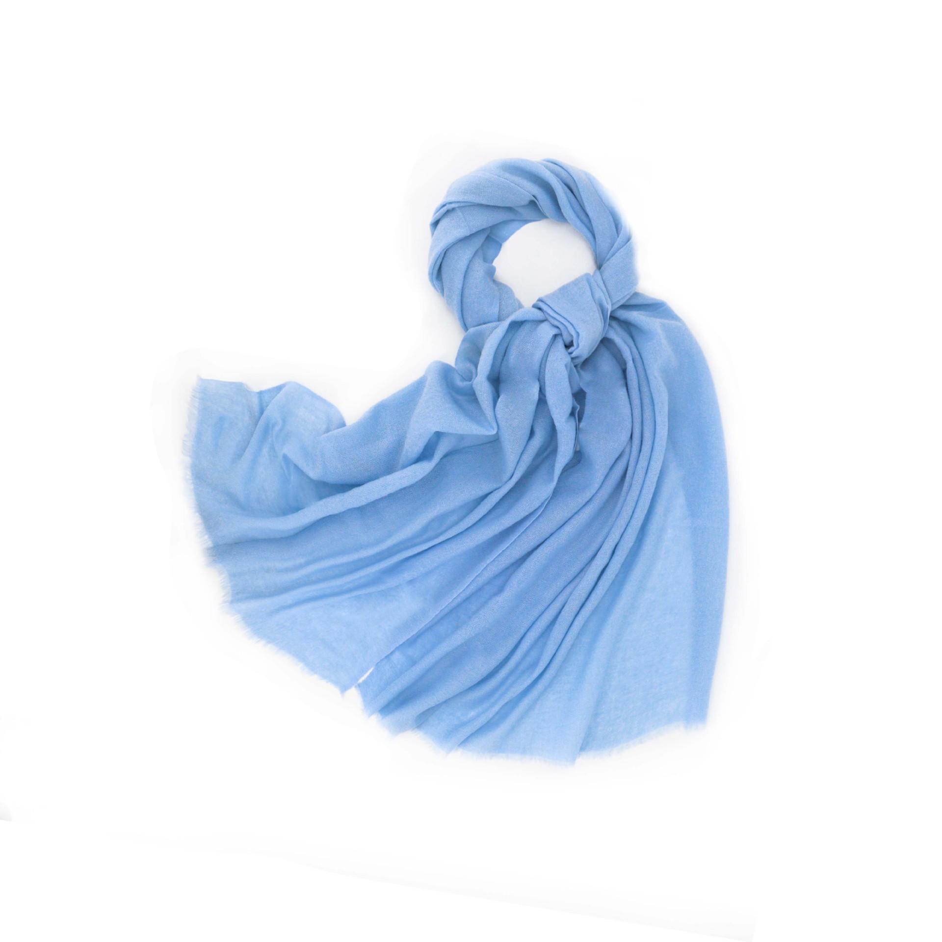 

Шарф из 100% шерсти Весенне-осенний женский высококачественный новый однотонный шелковый шарф литературный и ретро шаль женский шарф 200 * 70Cm (including total length of whiskers) синий