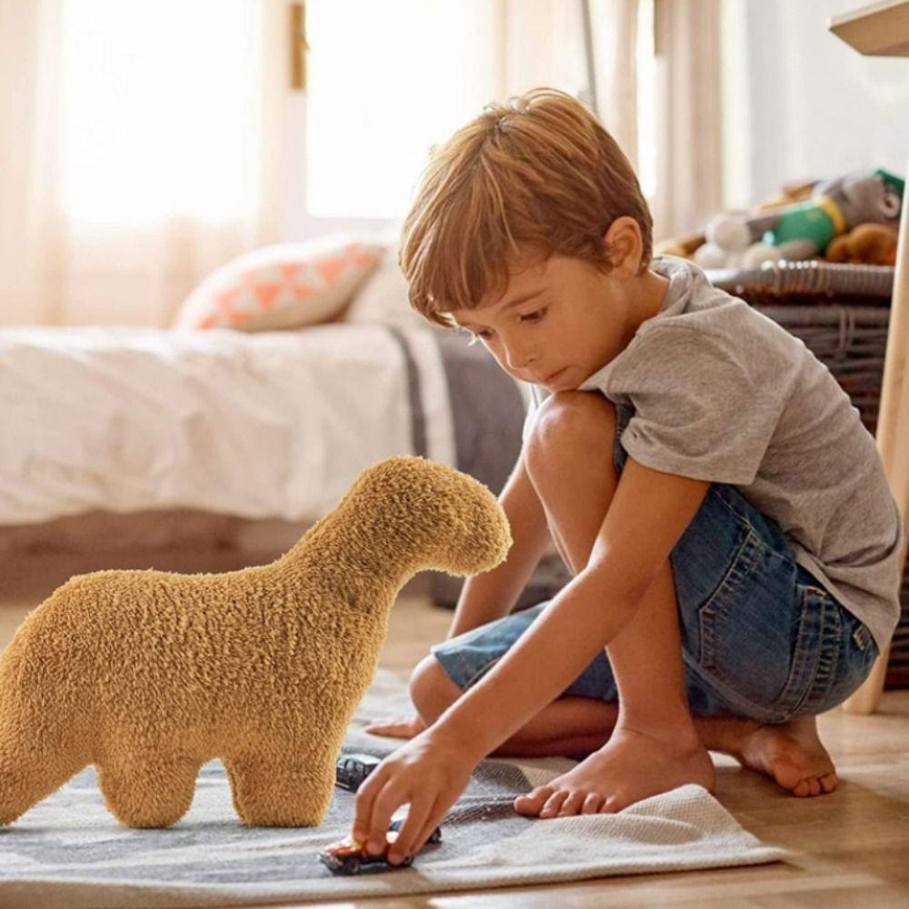 

Toy Home Ornaments Dino Chicken Nugget Pillow Stuffed Dolls Stegosaurus Plush Toy Cartoon Dinosaur 33X48cm-Brontosaurus