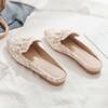 Fashion Aphixta 2025 New Summer Pearl Women Slides Ladies Shoes Flat Heel Cool Fashion Bow Fabrics Footwear Slippers Plus Big Size 43