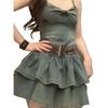 Vestido Bandeau de Mezclilla Retro Americano 2026: Estilo Falda Esponjosa Dulce, Picante y Adelgazante