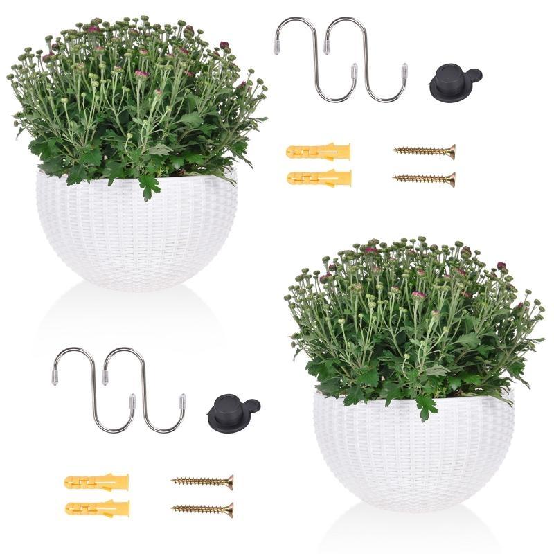 Flower Pot Exquisite Wall-mounted Plastic Wall Hanging Basket Flowerpot for Outdoor Garden Home Decor