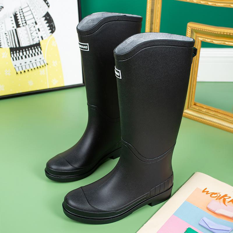 Medium and High Tube Rain Shoes Women's Waterproof Shoes Non-slip Water Boots Wear-resistant Outdoor Rubber Shoes Kitchen Work Water Shoes Fashion