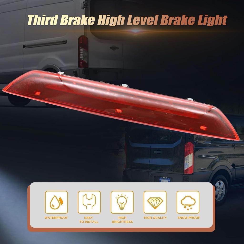 FZJDSD Third 3rd Brake Tail Light Center High Mount Stop Light LED Compatible with Ford Transit 150 Transit 250 Transit 350 2015 2016 2017 2018 2019