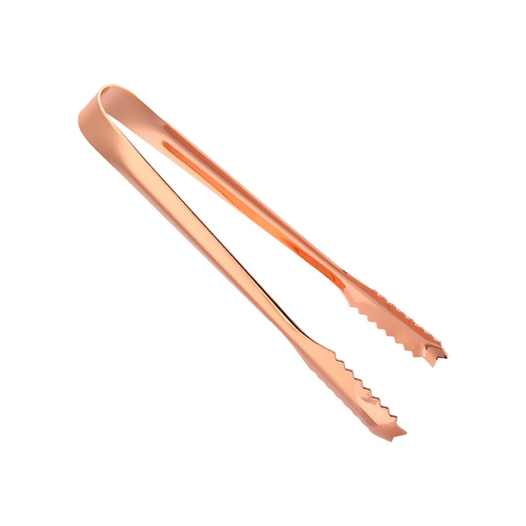 Edelstahl Eiszange Lebensmittelzange mit gezahnter Spitze für Heimparty Bar RestaurantgebrauchKupfer