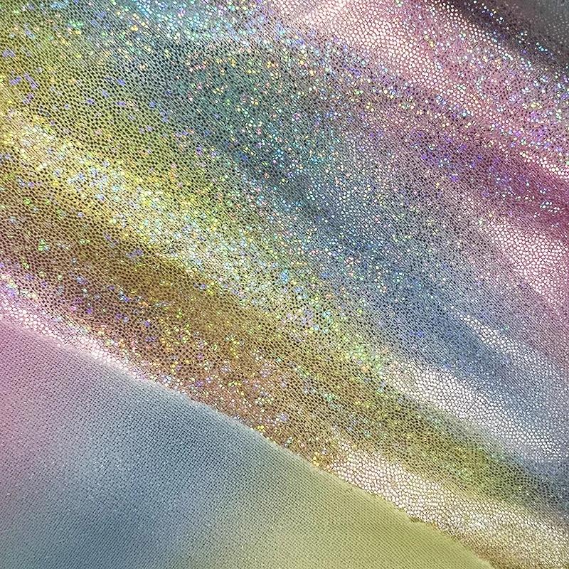100x150cm Laser Regenbogen Glitzer Pailletten Stoff DIY Bastelbedarf Nähen Prinzessinenkleid Hochzeitsfeier Dekor Stoff