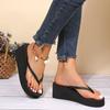 Fashion Summer Wedge Flip Flops for Women 2025 Fashion Clip Toe Platform Slippers Woman Lightweight Thick Bottom Non Slip Beach Sandals
