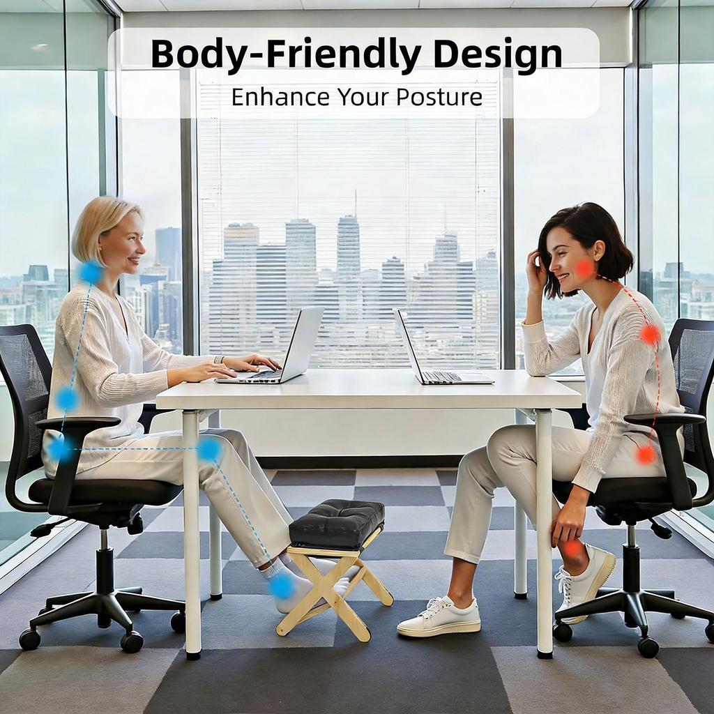 Under Desk Footrest Double-Layer Non-Slip Ergonomic Slanted Small Under Desk Leg Foot Rest For Home Dorm Office Apartment Study