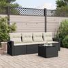 Vidaxl 5-Cz. Garten-Sitzgruppe, Kissen, Schwarzes PE-Rattan