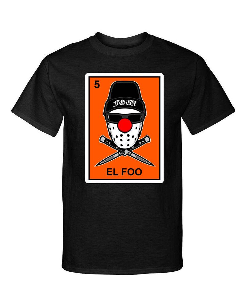 El Foo Foos Gone Wild Loteria Mexican Bingo Style Graphic Tee Shirt T-Shirt
