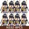 8 Pezzi Figure di Soldati Samurai Giapponesi Blocchi da Costruzione Castello Militare Guerriero Spada Casco Bandiera Accessori Mattoncini Giocattolo Regali