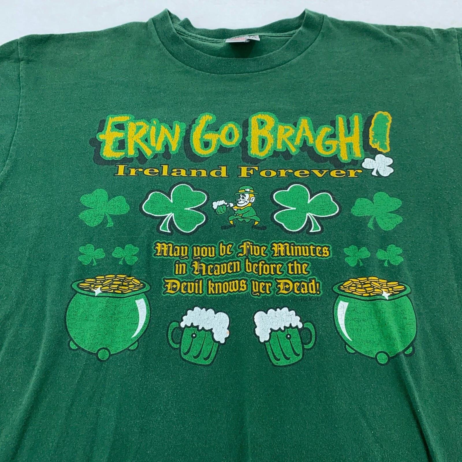 vintage 90s IRISH IRELAND FOREVER ERIN GO BRAGH T-Shirt LARGE beer XL