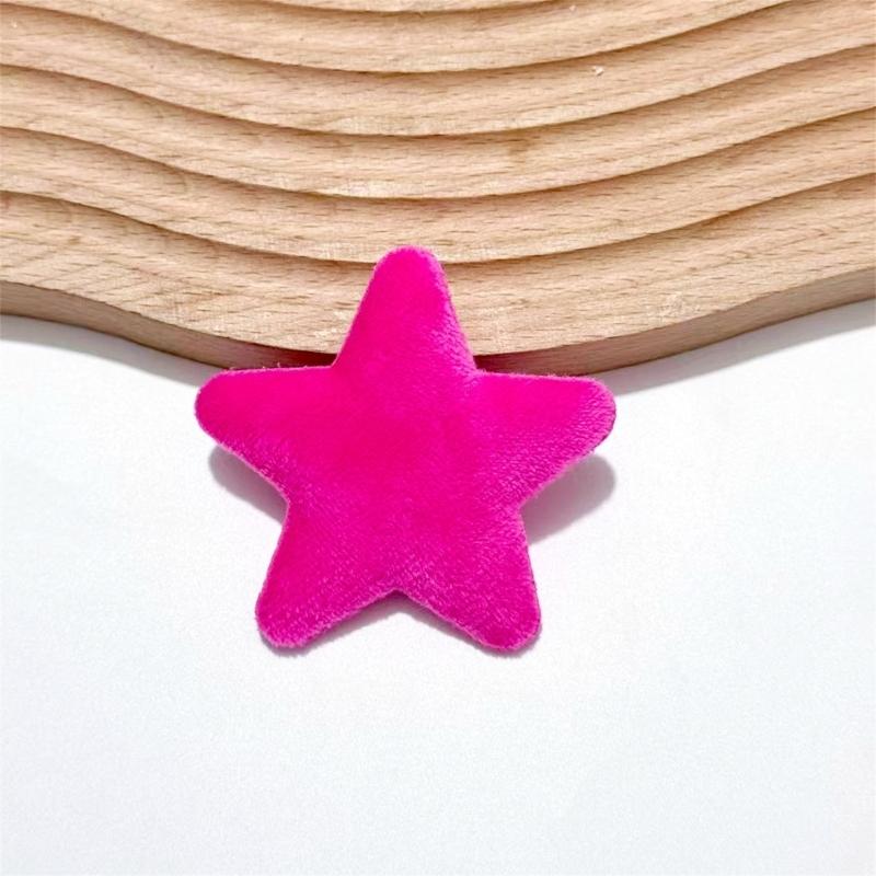 10Pcs 6.5CM Colorful Plush Star Appliques For Handmade Bag Garment Shoe Decoration Hair Accessories and Sewing Craft
