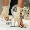 Fashion European and American High-heeled Sandals 2024 New Belt Buckle Strap High Top Cool Boots Sexy Slim Heel Versatile Women's Shoes