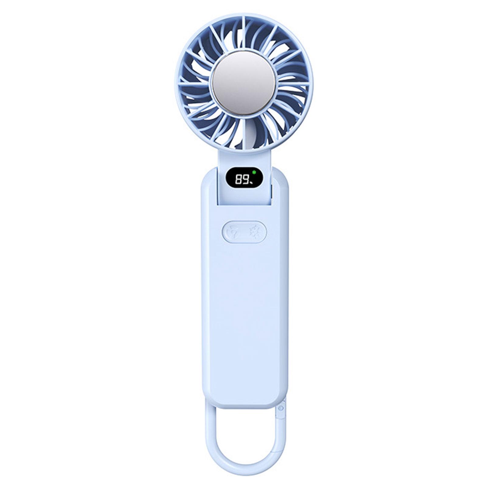 

Foldable Mini Turbos Fan For Travel Digital Display Usb Charging Small Electric Fan For Home небо синє кольору