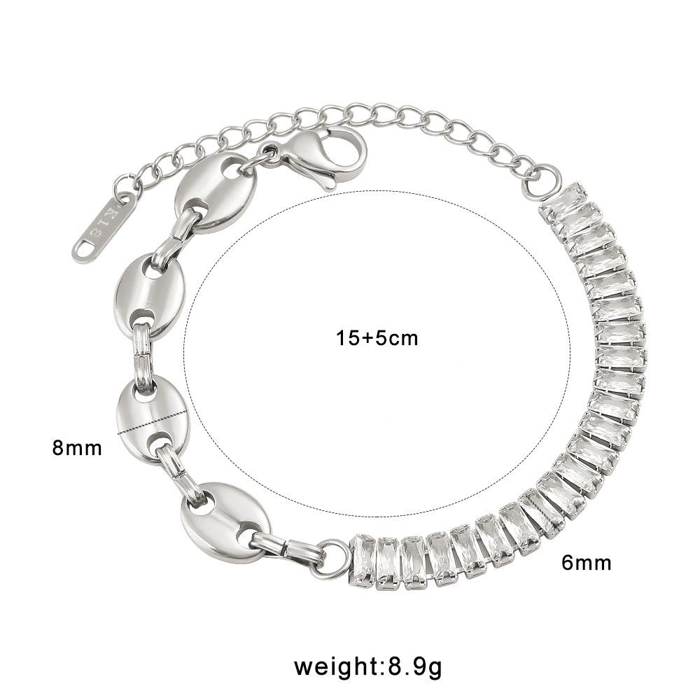 18K Gold-Plated Zirconia Coffee Bean Bracelet & Necklace Set for Women