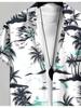 Herren Freizeit-Kurzarmhemd, Mehrfarbig, Verschiedene Größen erhältlich, Polyester-Material, Kokospalmen-Musterdruck, Geeignet für den täglichen Gebrauch,