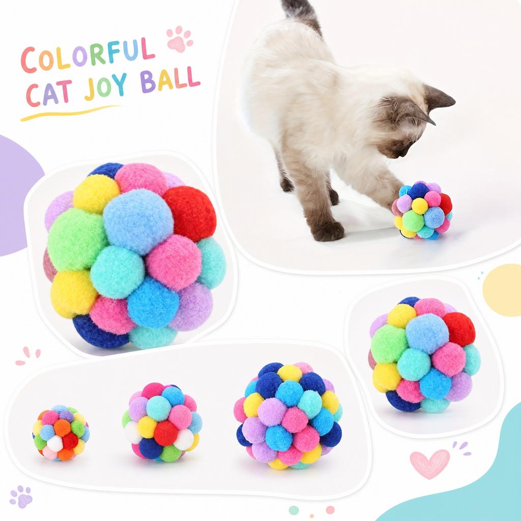 Interactive Plush Ball with Bell for Cats Soft Lightweight Pet Toy for Indoor Play Durable Fun Cat Entertainment Ball