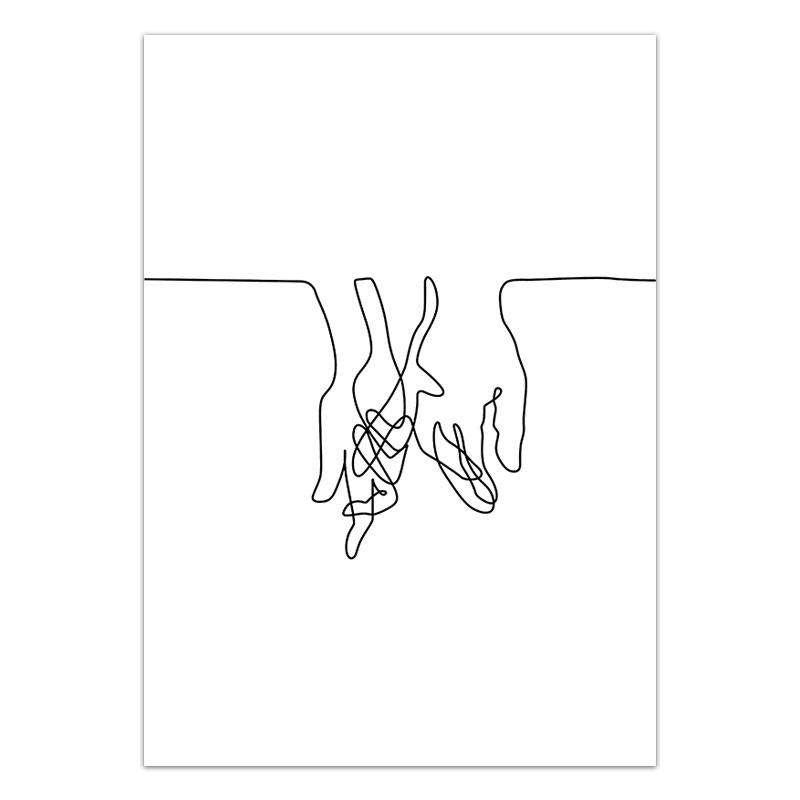 Nordic Style Love Body Quote Poster Minimalist Wall Art Pictures Girl Home Decorative Canvas Painting Abstract Line Room Decor