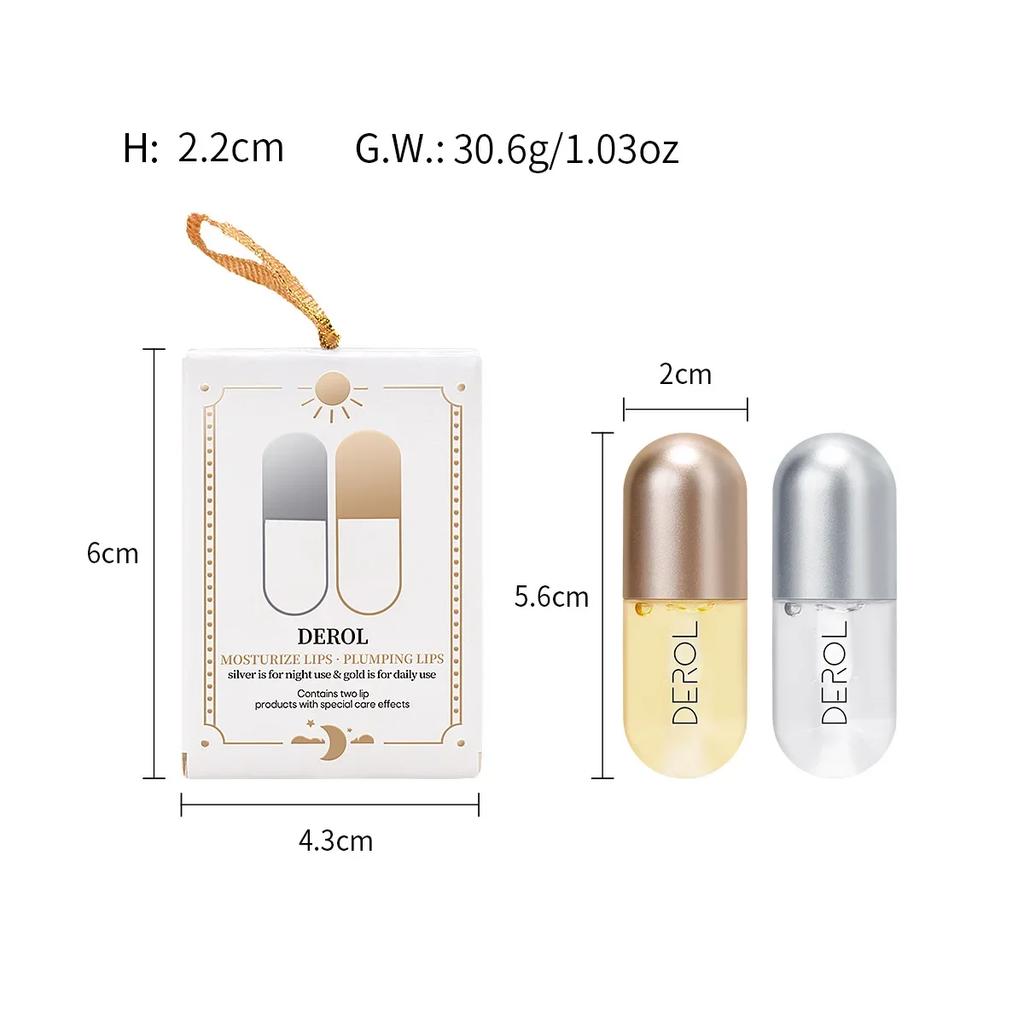 DEROL Ginger Extract Peppermint Lip Plumper Day Night Repair Moisturizing Long-lasting Lip Pack Lip Purple Special Effect Makeup