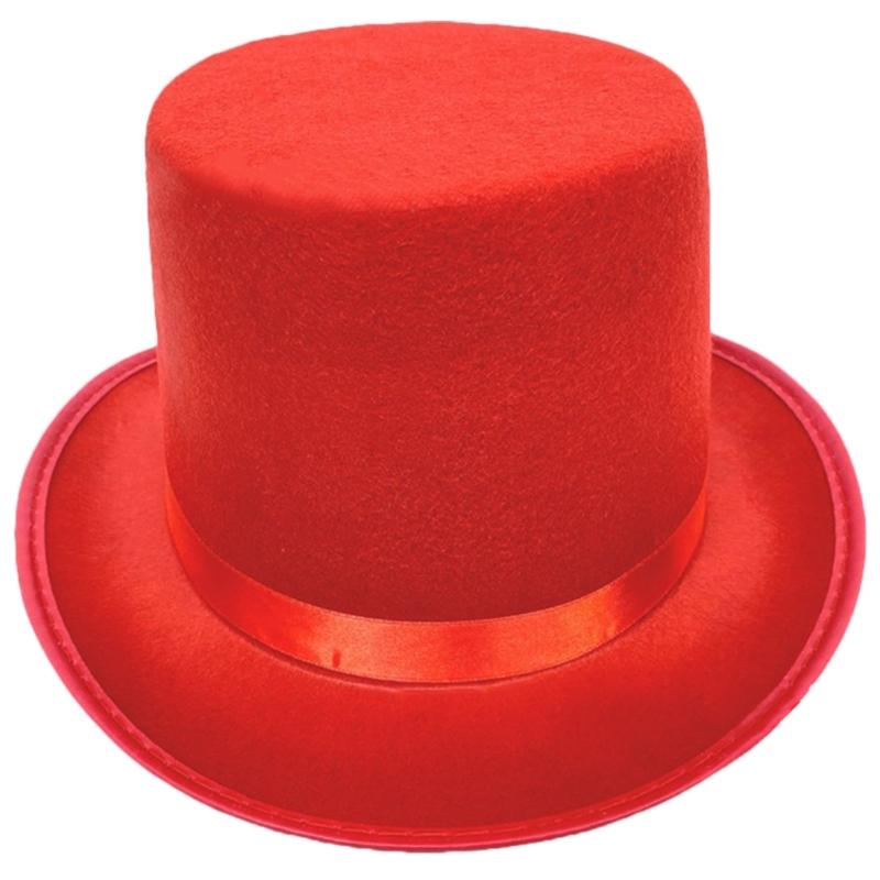 Dress Up Magicians Top Hat for Women Man Theme Party Hat with Roll Brims Costume Gentleman Top Hat HippiesCap Photo Hat