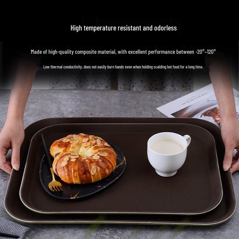 Yicang Non-Slip Tempered Plastic Rectangular Serving Tray