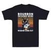 Bourbon Goes In Wisdom Come Out Cat Drink Tea Vintage Unisexs Short Sleeve T Shirt