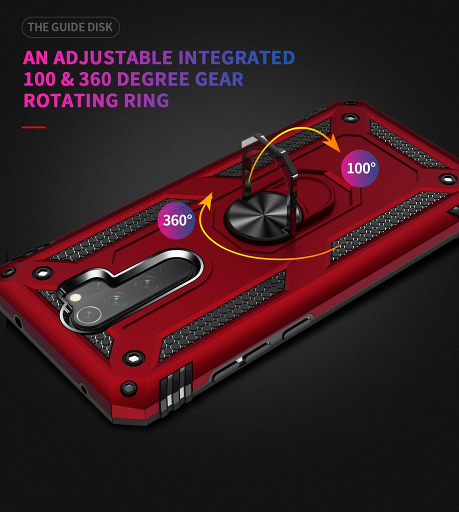Armor Rugged Fundas Note 8T Cover for Xiaomi Redmi Note 9S 7 8 9 Pro Max K20 K30 Pro 7A 8A Case Shockproof Ring Holder Shell