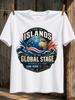 E Verde On The Global Stage Globe Football Ocean Waves And Historic Score Vintage International Unisex All Tshirt