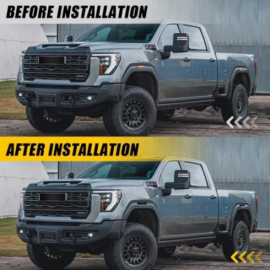 4PCS Smoked PreCut Side Markers Vinyl Overlay 2024-2025 Tint Sierra For GMC 2500