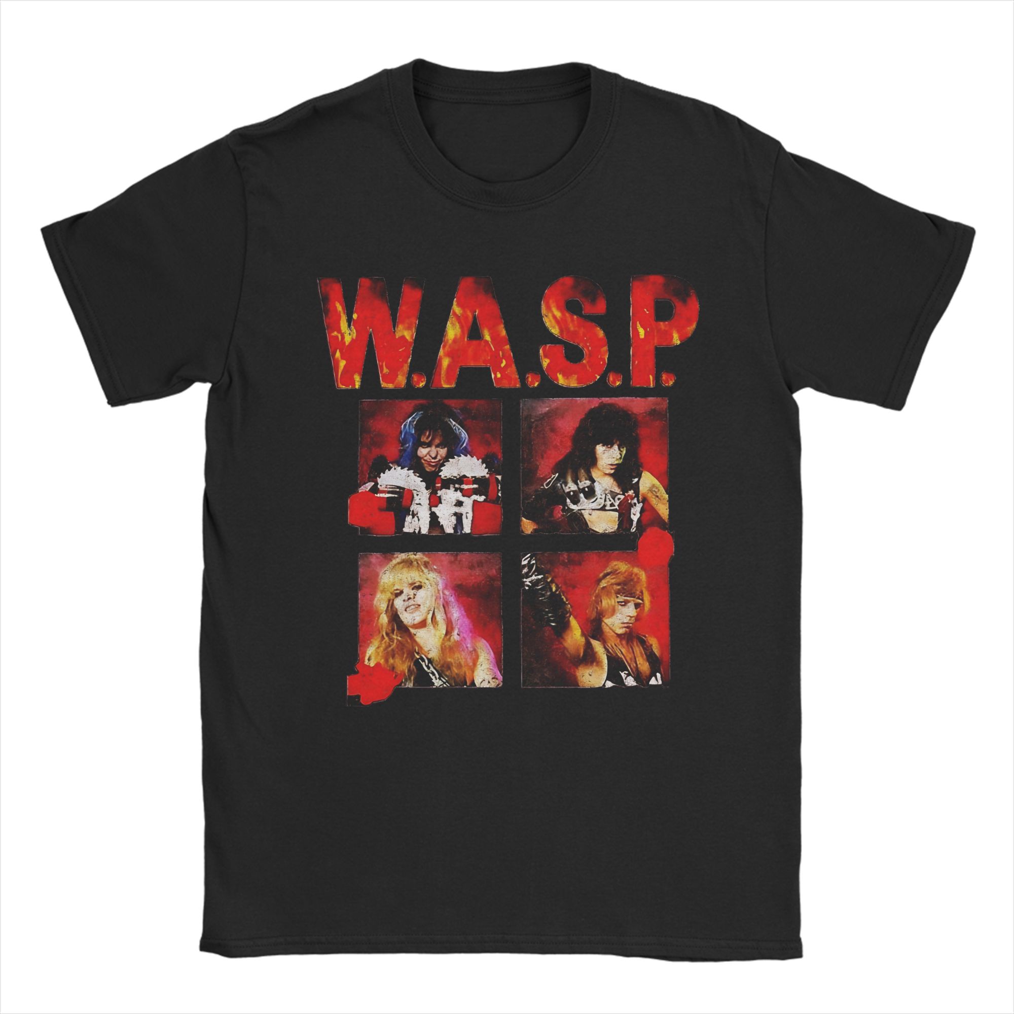 

Новое поступление WASP W.A.S.P рок-группа Футболка для унисекс Хлопковые футболки Одежда с коротким рукавом 4XL