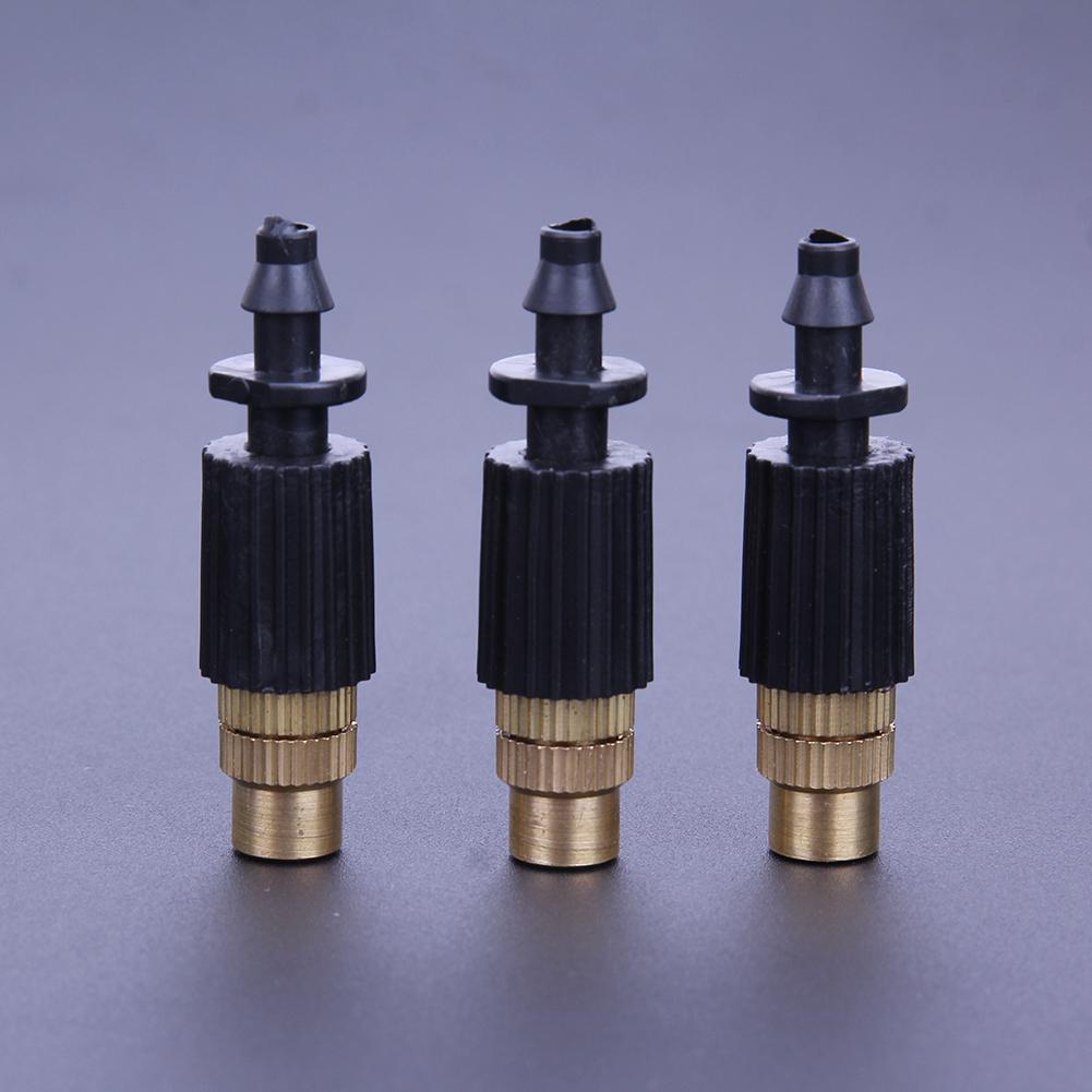 10Pcs Adjustable Copper Spray Nozzle Drip Irrigation Sprayer Nozzle Atomization Copper Nozzle for Lawn Vegetables Greenhouse