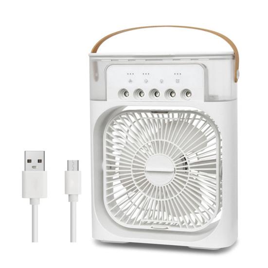 

Portable Humidifier Fan Personal Air Conditioner Strong Airflow Low Noise Compact Design USB Electric Cooler Water Spray Fan белый