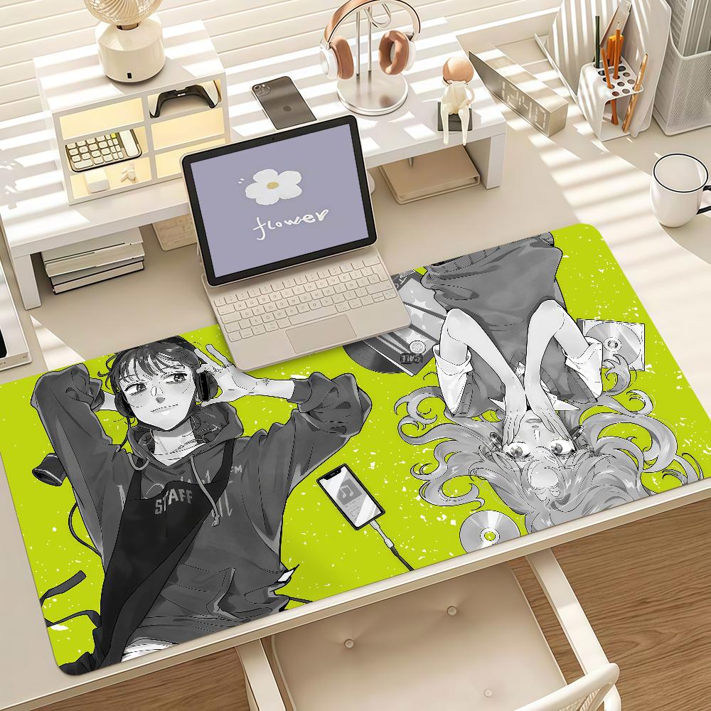 Manga Tgswiiwagaa Cute Mouse Pad Anti Slip Rubber Edge Locked Thickened Laptop Gaming Desk Mat