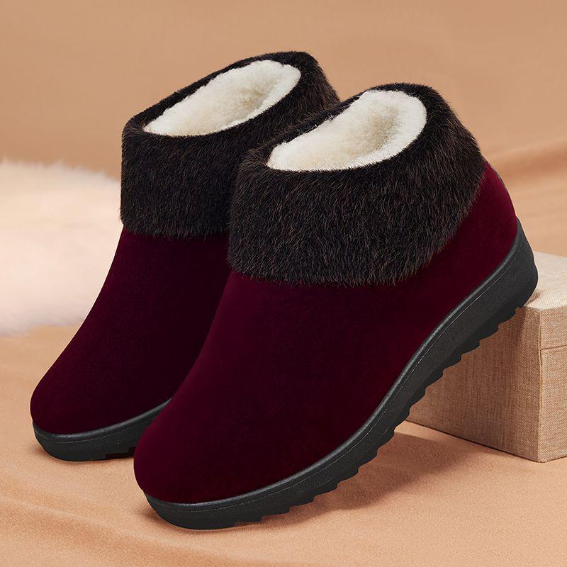 Women's Winter Fleece-Lined Non-Slip Snow Boots for Elderly