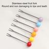 Fruit Fork Set with Ceramic Crab Storage Jar Stainless Steel Dessert Salad Forks Cartoon Mini Food Picks for Home Cafe Restaurant Table Decoration