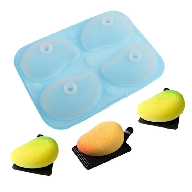 4 Cavity Silicone Dessert Molds Realistic Mangoes Shape Baking Mould For Bakers Beginners Kitchen Accessories