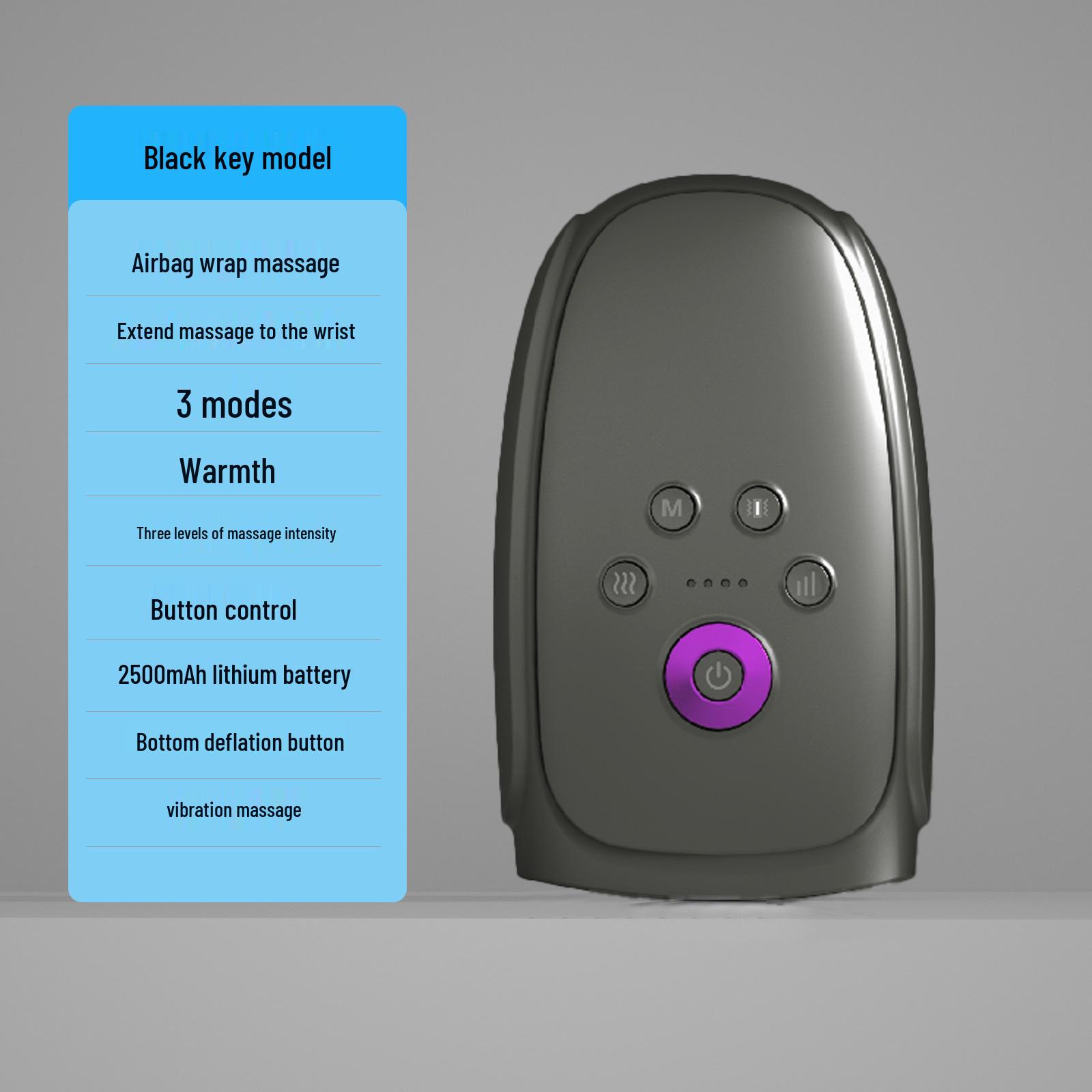 Electric Hand Massager with Airbag, Heat, Vibration, Acupressure, and Kneading for Palm Relief